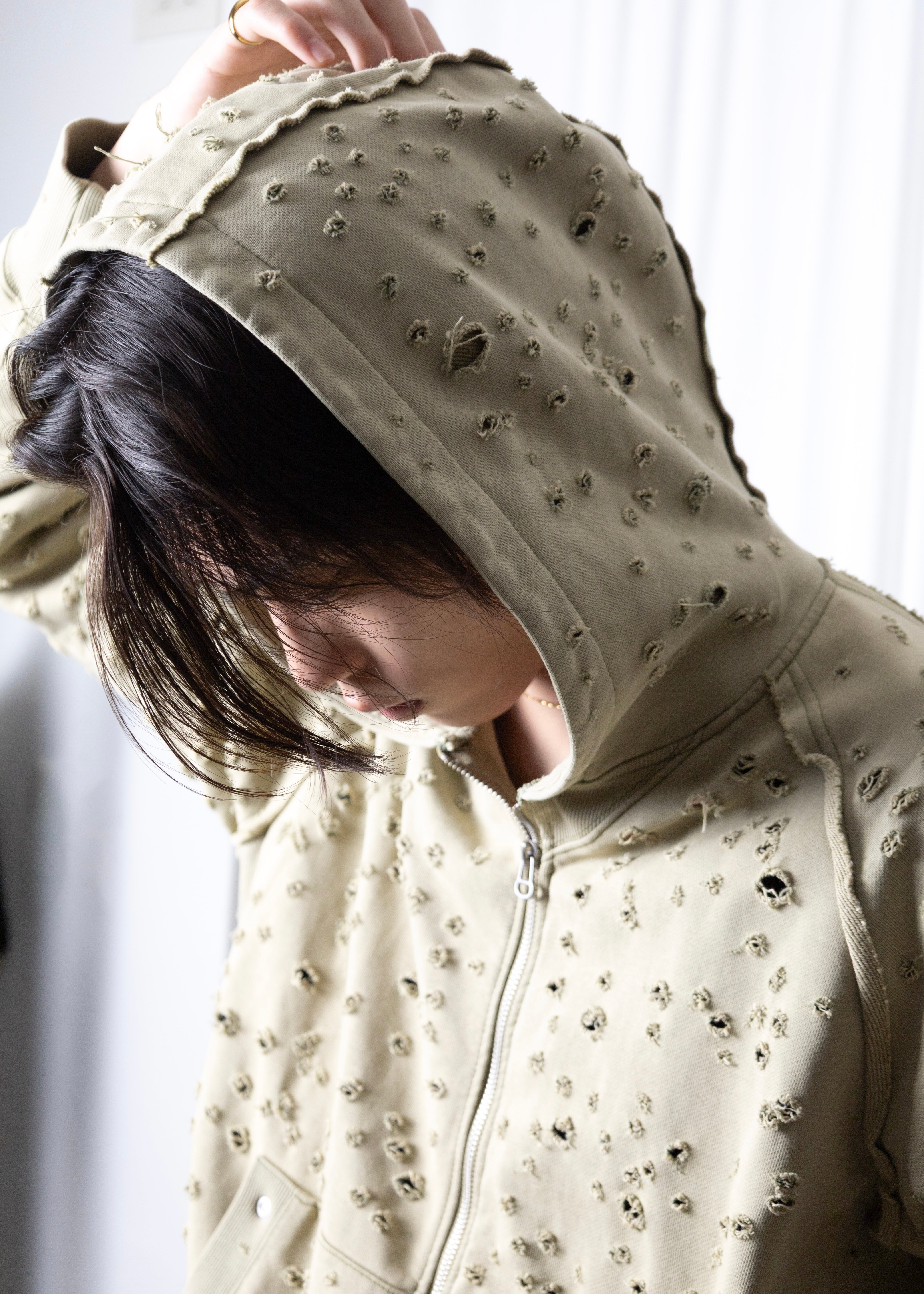 FAF（Fake As Flowers）Dameged Zip up Hoodie - 通販 – process