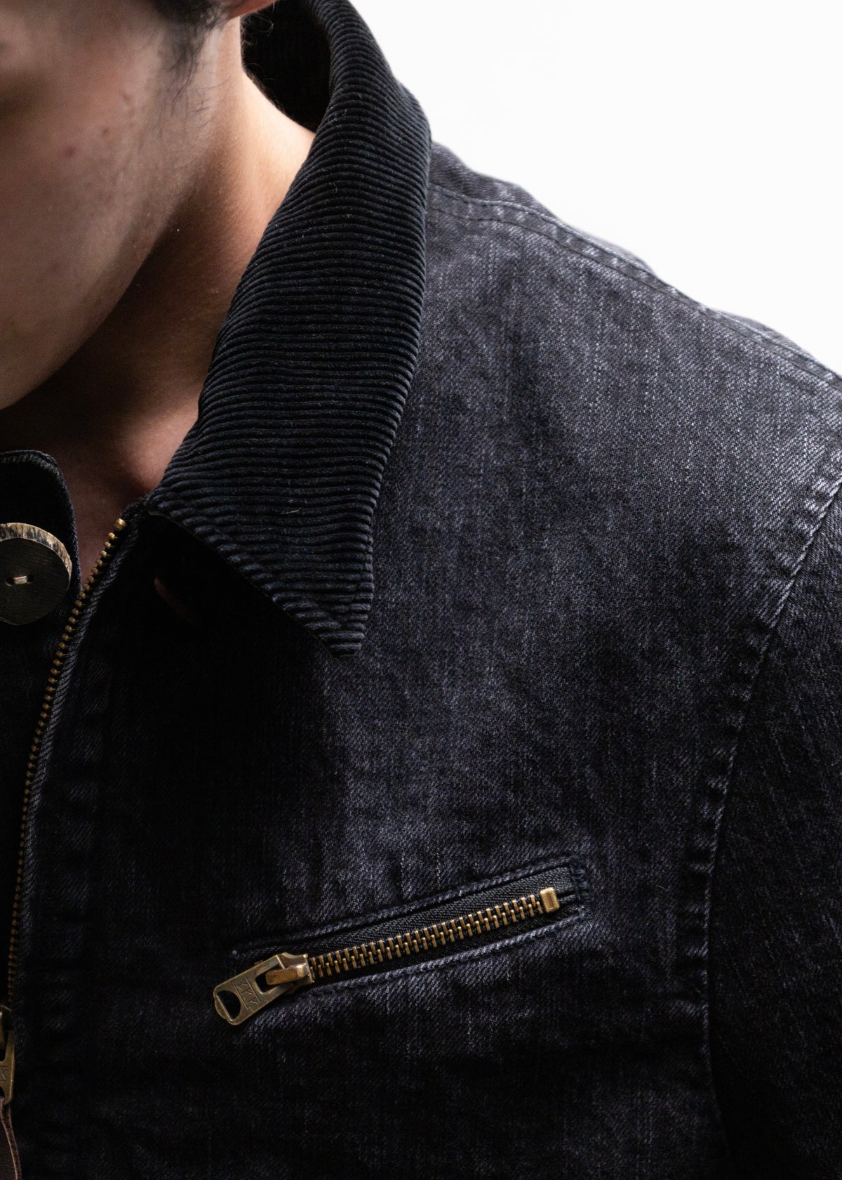 [KHOKI] Faded Denim Zip Jacket