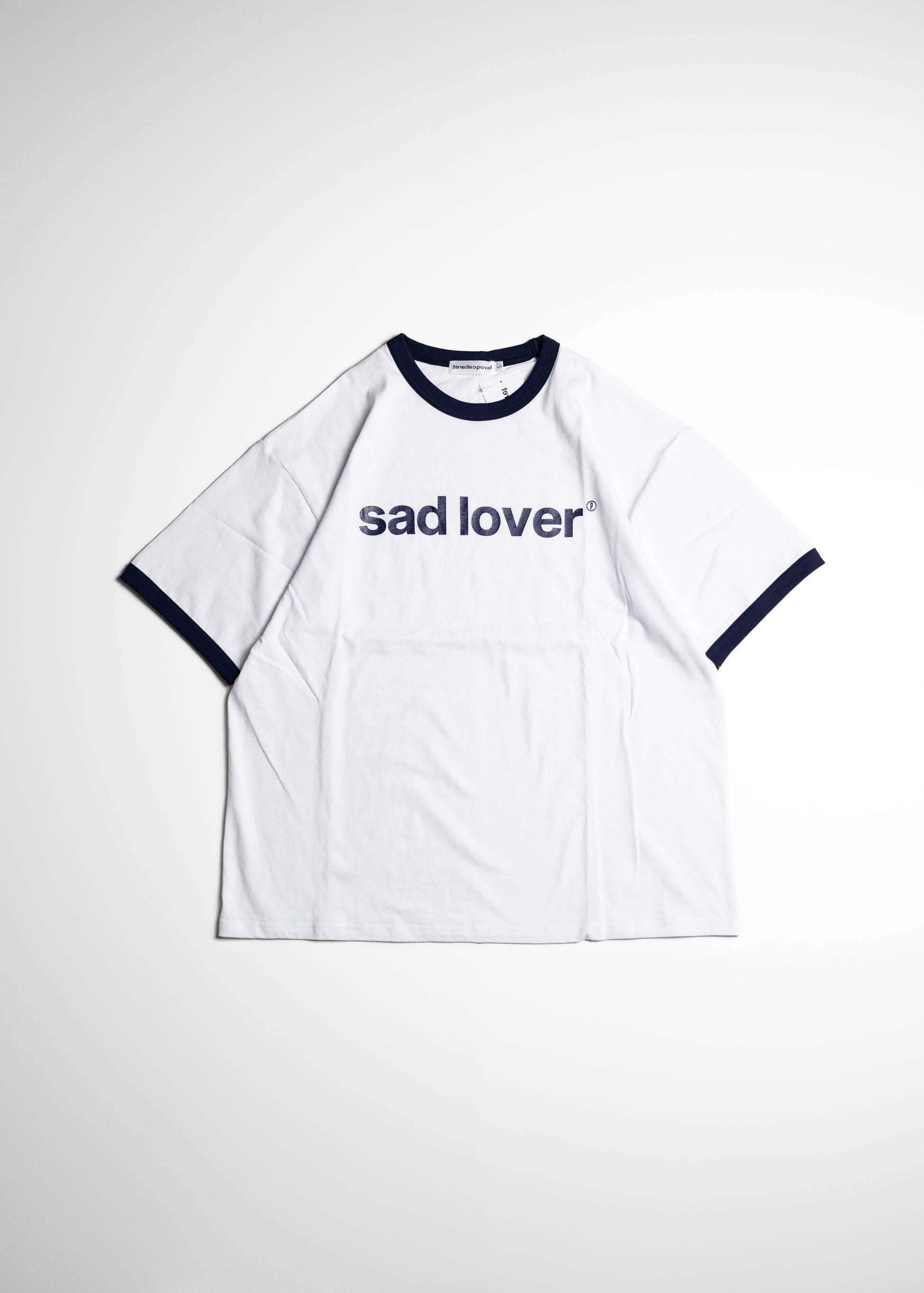 CABARET POVAL Sad Lover Ringer Tシャツ リンガー ネイビー 正面 