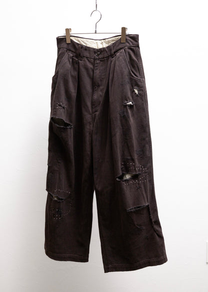 [ANACHRONORM] KERSEY TUCK WIDE PANTS