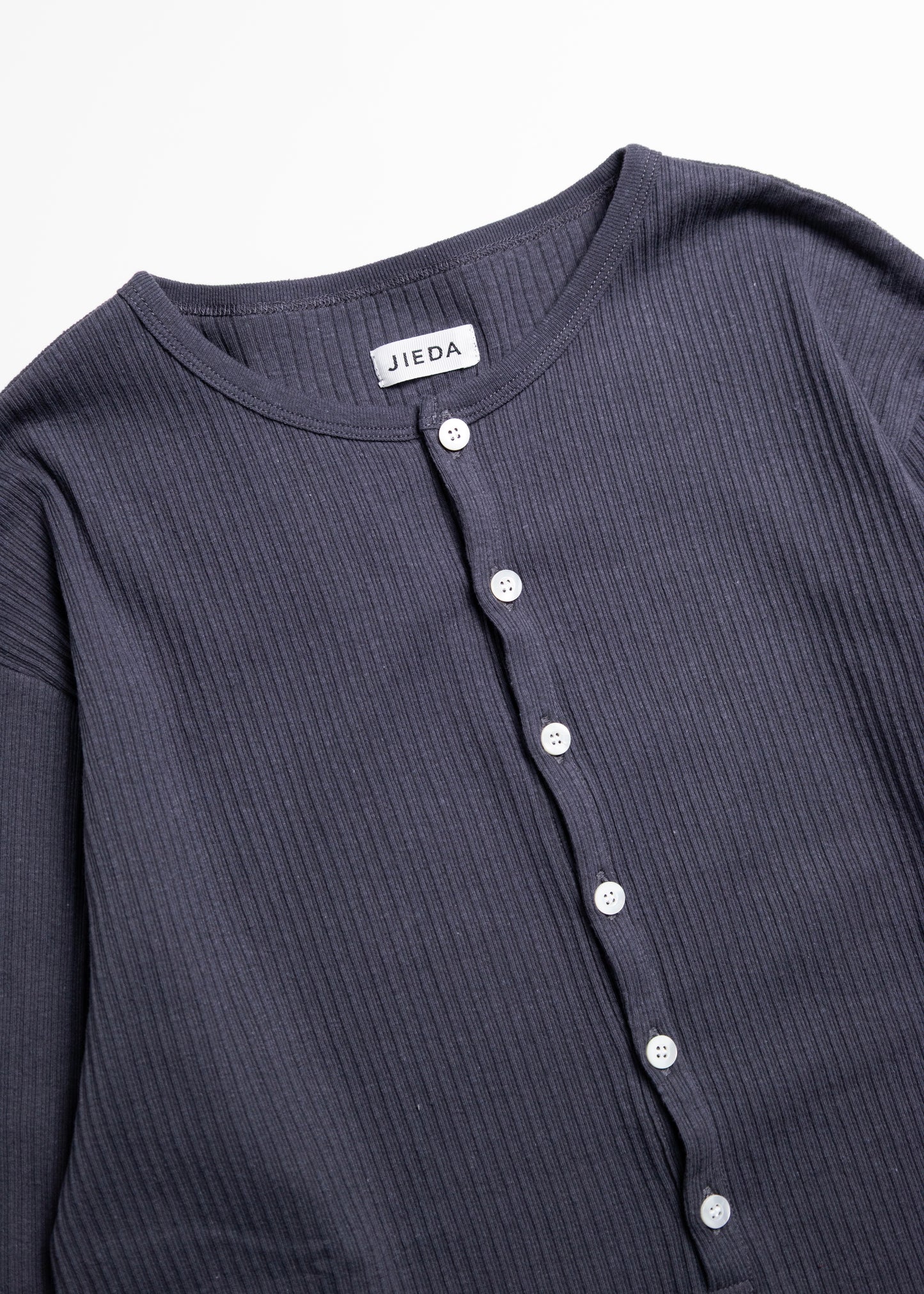 [JIEDA] VINTAGE LIGHT RIB HENRY NECK L/S