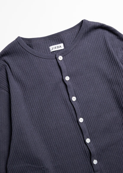 [JIEDA] VINTAGE LIGHT RIB HENRY NECK L/S