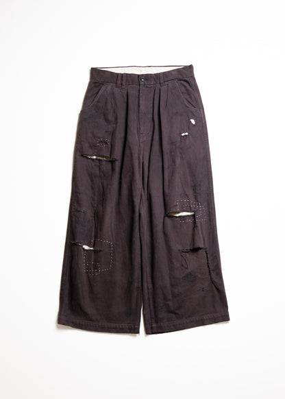 [ANACHRONORM] KERSEY TUCK WIDE PANTS