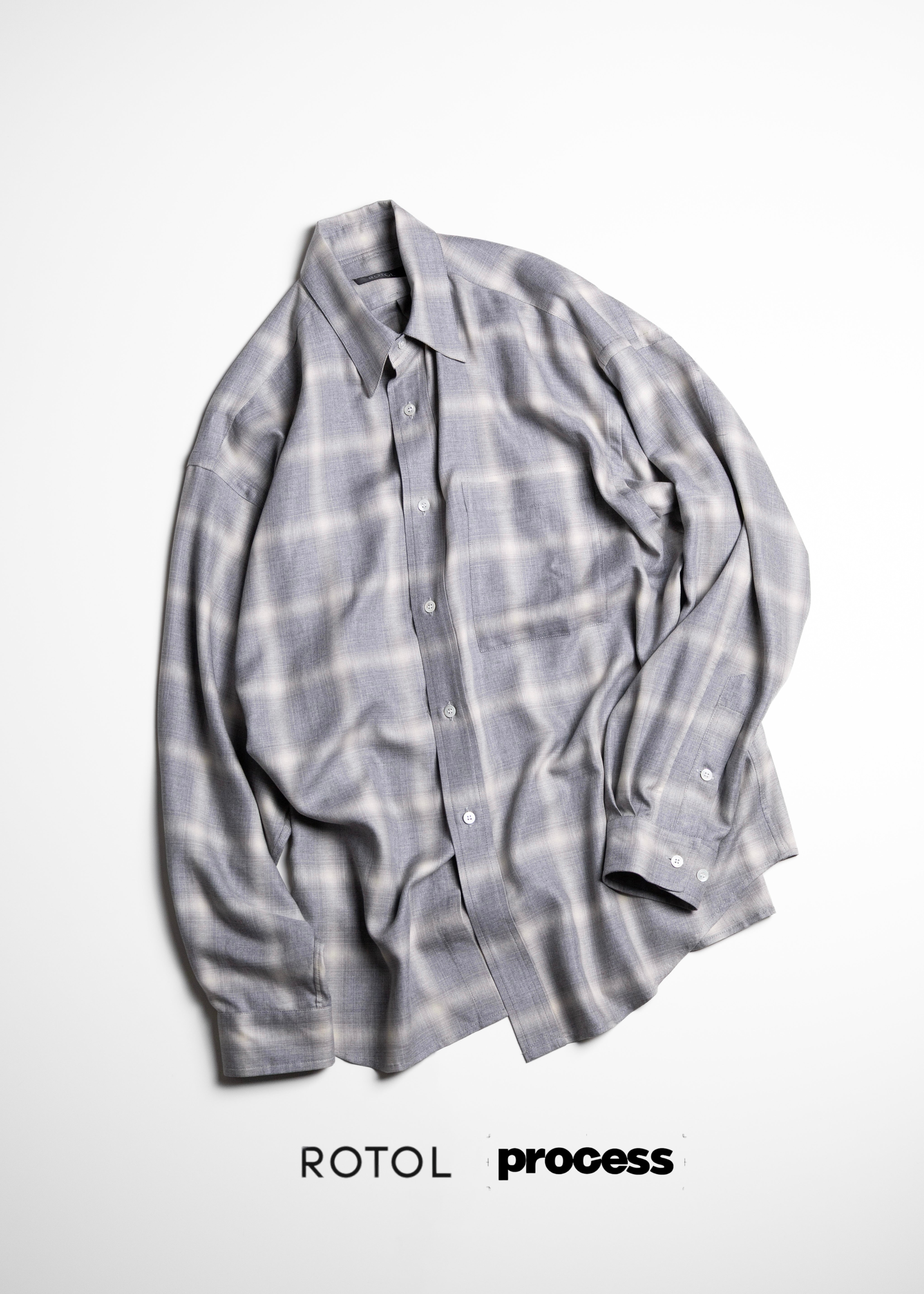 ROTOL シャツ　3 オンブレチェック ROTOL（ロトル）Ombre Wide Shirt for process