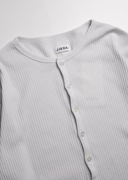 [JIEDA] VINTAGE LIGHT RIB HENRY NECK L/S