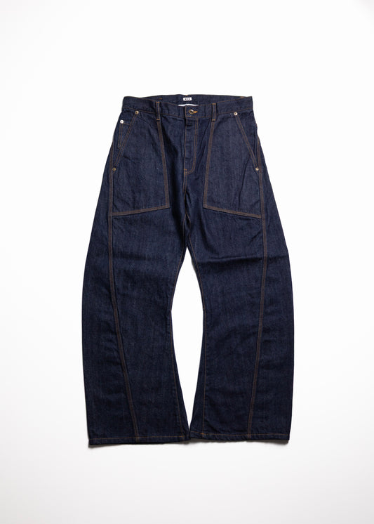 [KHOKI] 3D cutting denim pants