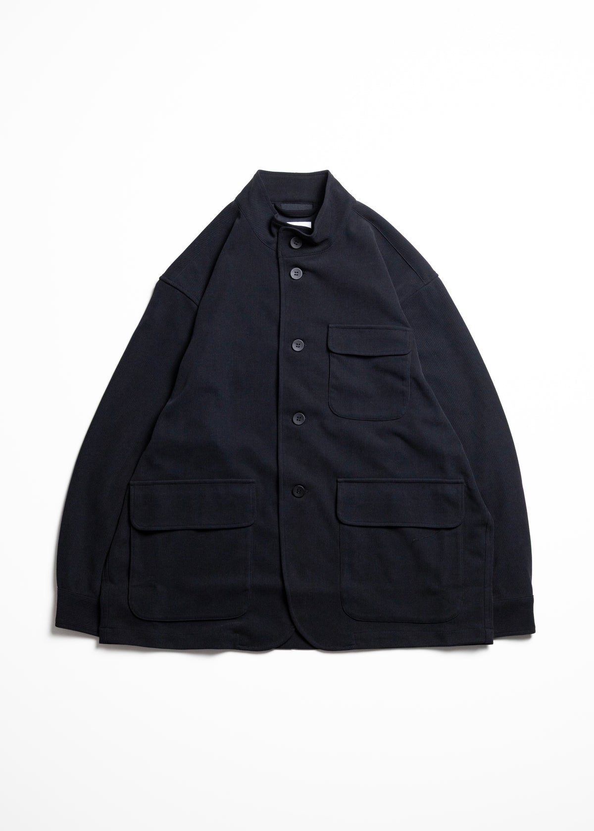 [KANEMASA PHIL.] 22G Cupro Fibril Rib Collarless Coveralls