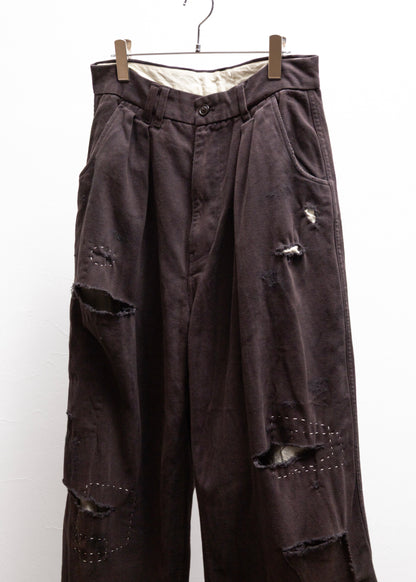 [ANACHRONORM] KERSEY TUCK WIDE PANTS