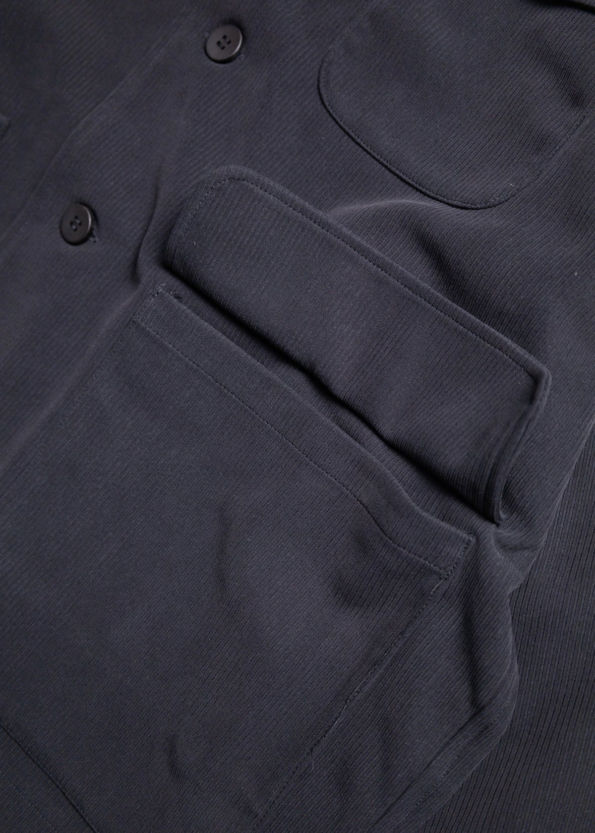 [KANEMASA PHIL.] 22G Cupro Fibril Rib Collarless Coveralls