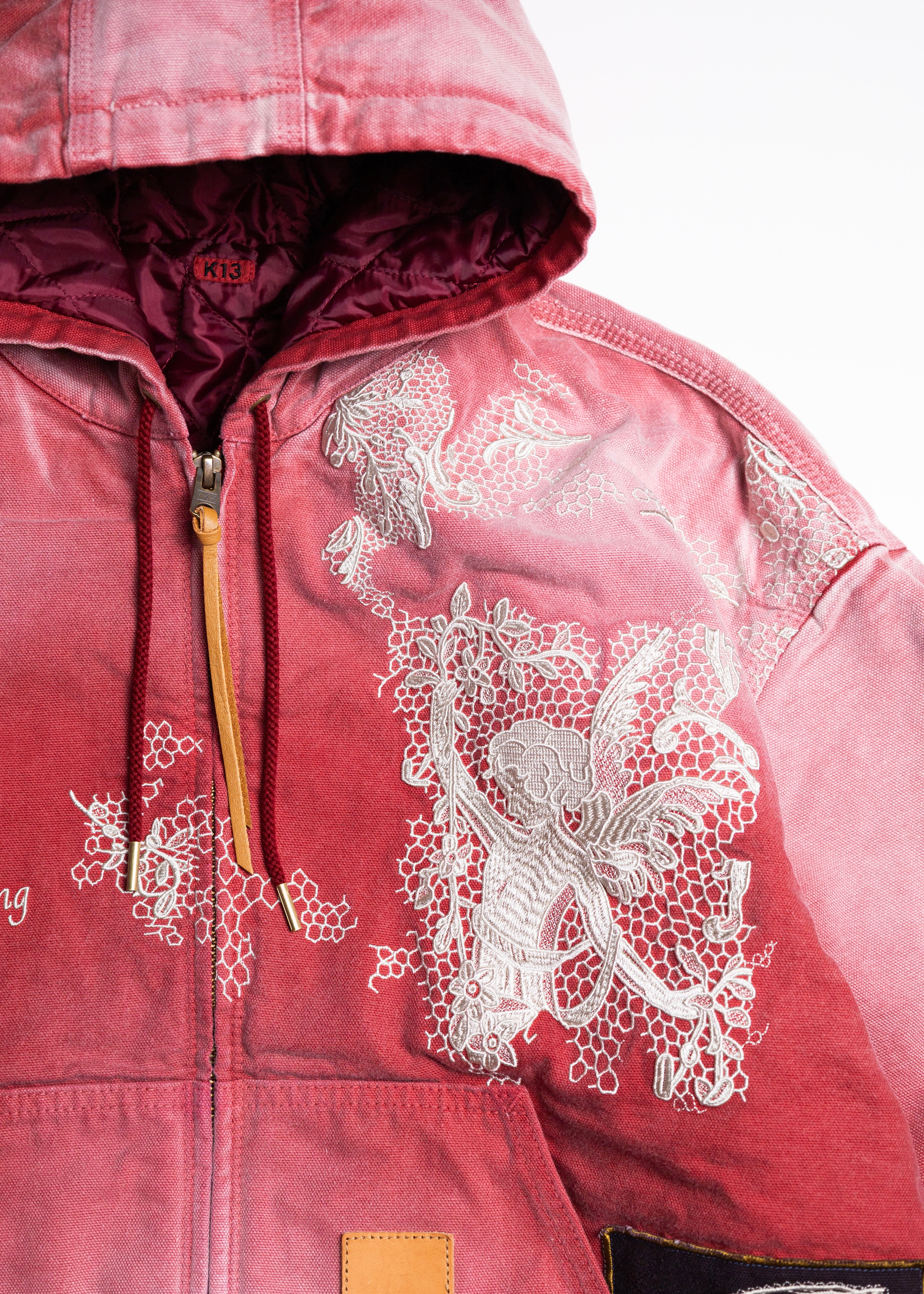 KHOKI （コッキ）Vintage-effect embroidered jacket – process