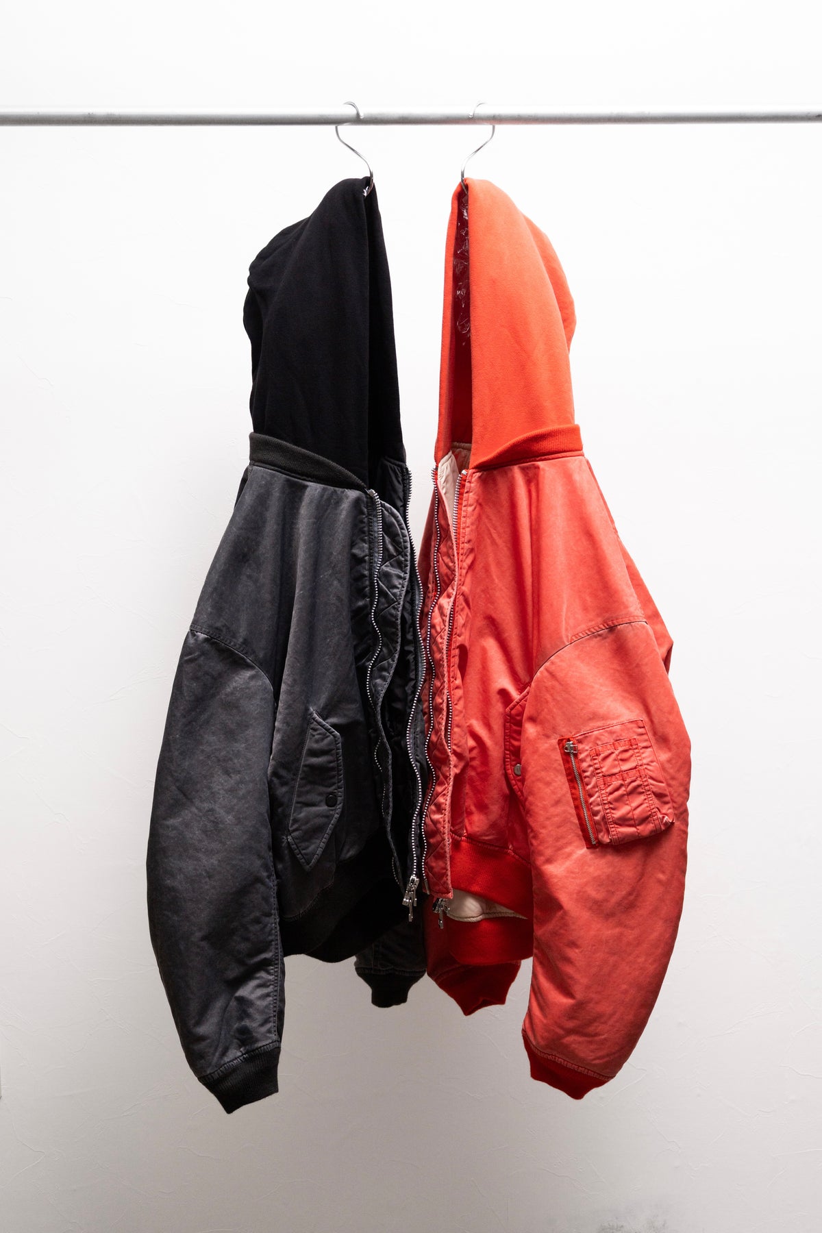 [ROTOL] Acid Dye Hooded Bomber Blouson