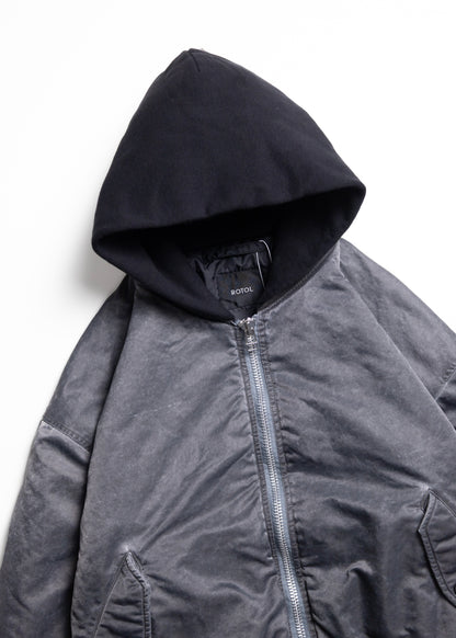 [ROTOL] Acid Dye Hooded Bomber Blouson