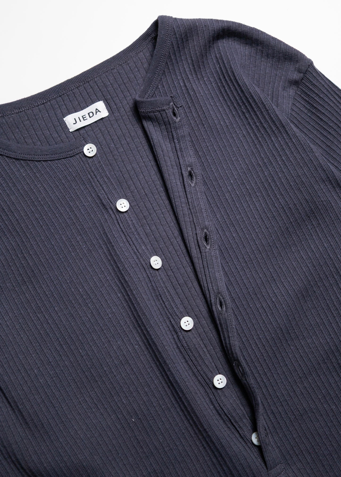 [JIEDA] VINTAGE LIGHT RIB HENRY NECK L/S