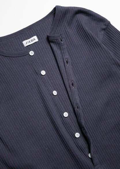 [JIEDA] VINTAGE LIGHT RIB HENRY NECK L/S