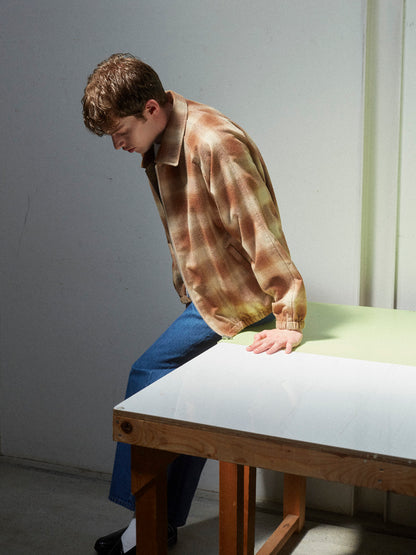 [CABARET POVAL] Wool Ombre Check Drizzler Shirt