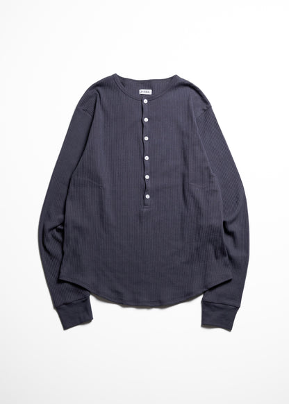 JIEDA VINTAGE LIGHT RIB HENRY NECK L/S ヘンリーネック 正面 GREY