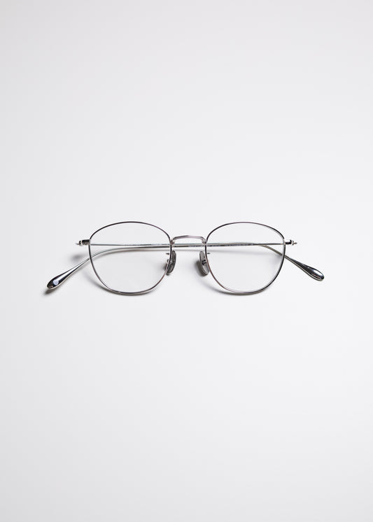 [NOCHINO OPTICAL] KOUGETSU #1. PLUTINUM SILVER × CLEAR to D.GREY