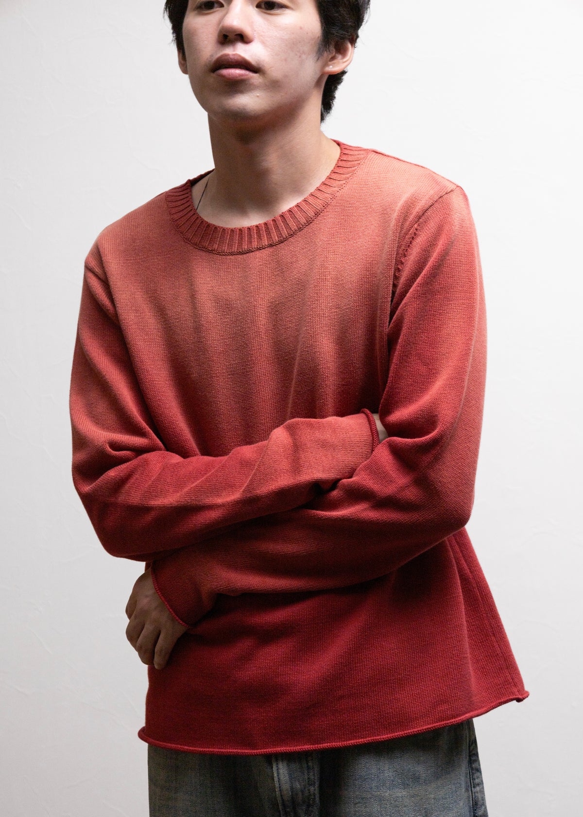 [KHOKI] Vintage-effect Cotton Knit Pullover