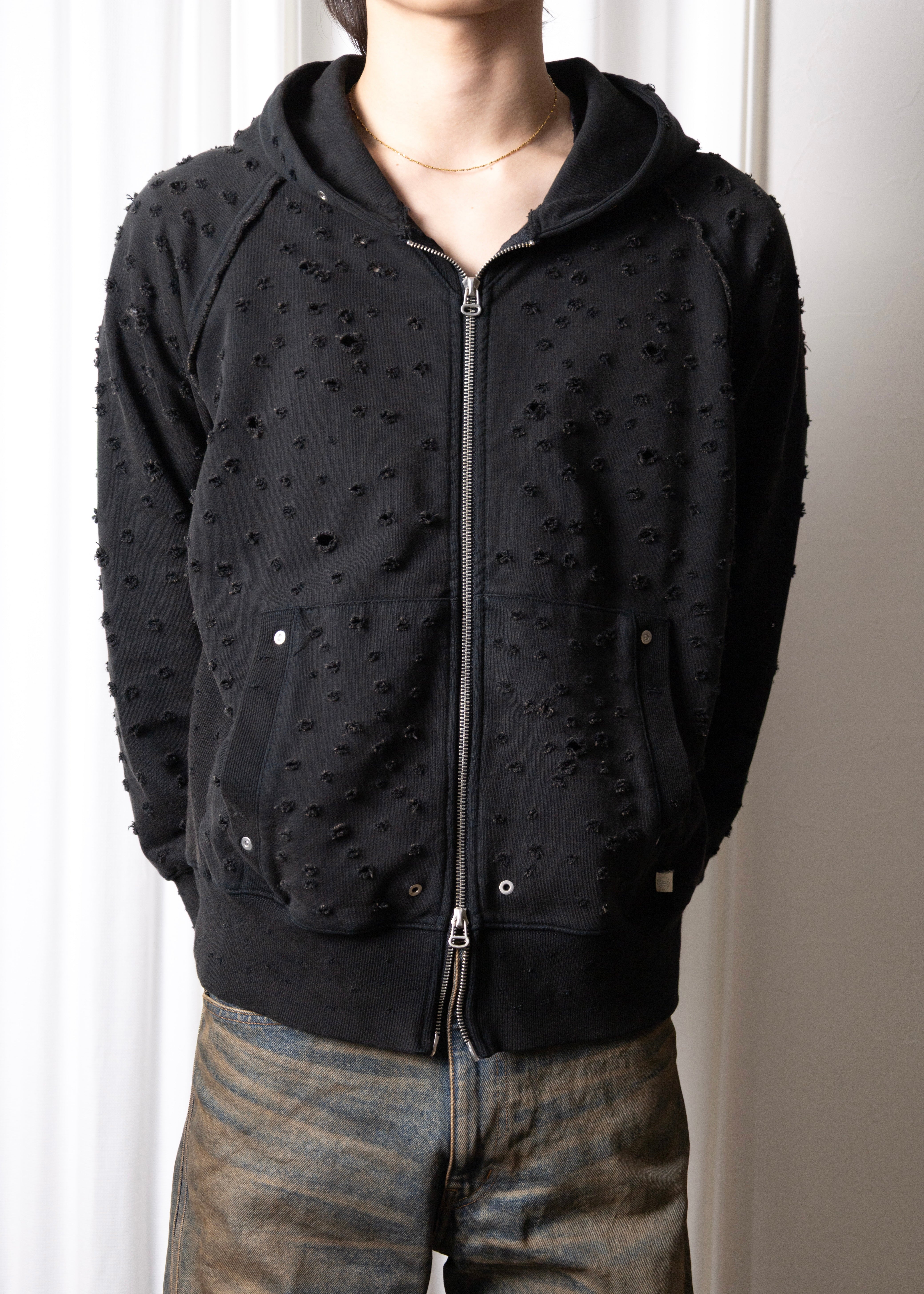 FAF（Fake As Flowers）Dameged Zip up Hoodie - 通販 – process