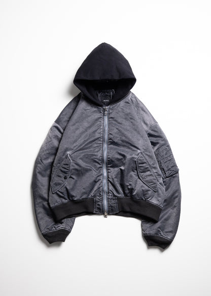 [ROTOL] Acid Dye Hooded Bomber Blouson