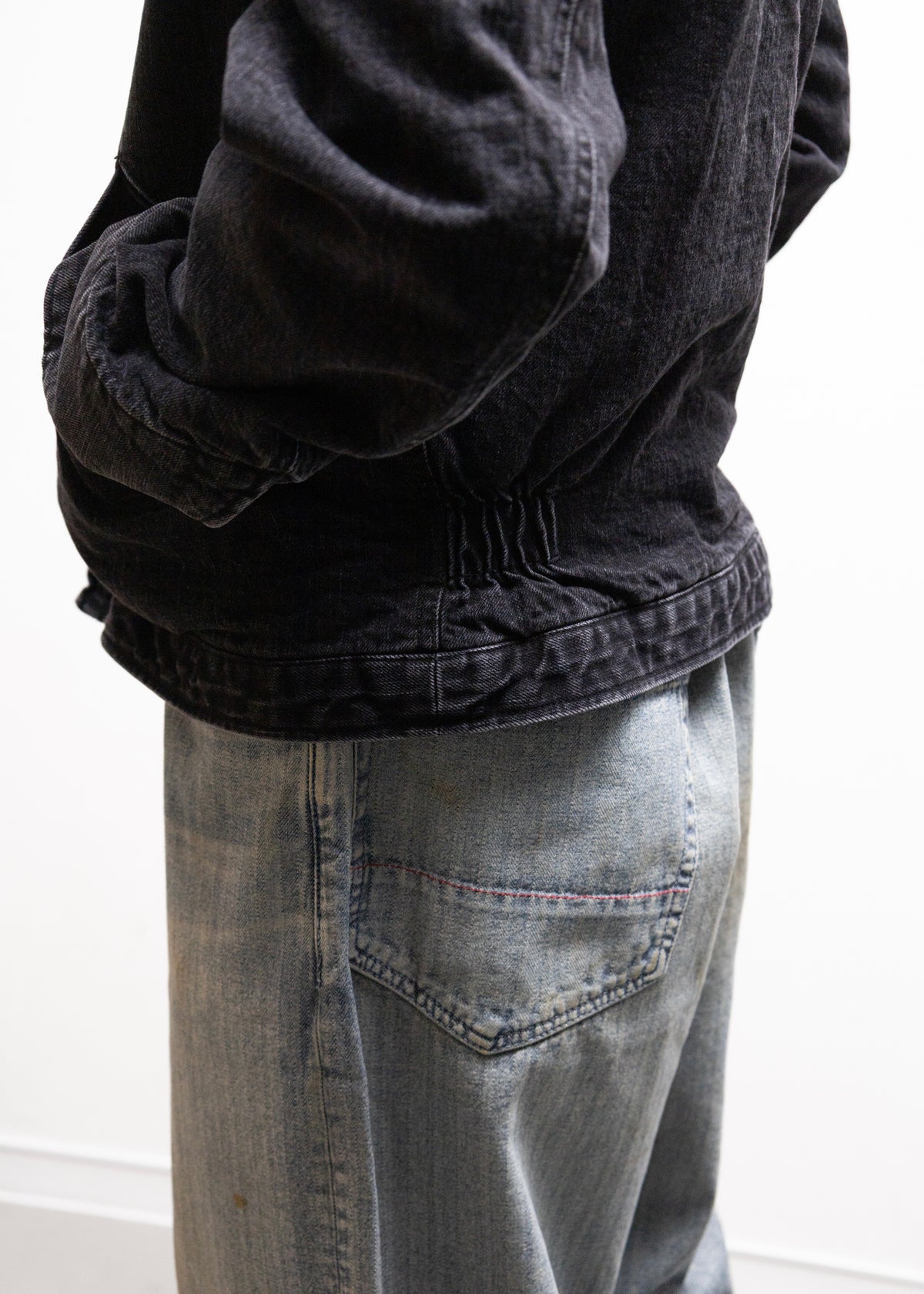 [KHOKI] Faded Denim Zip Jacket