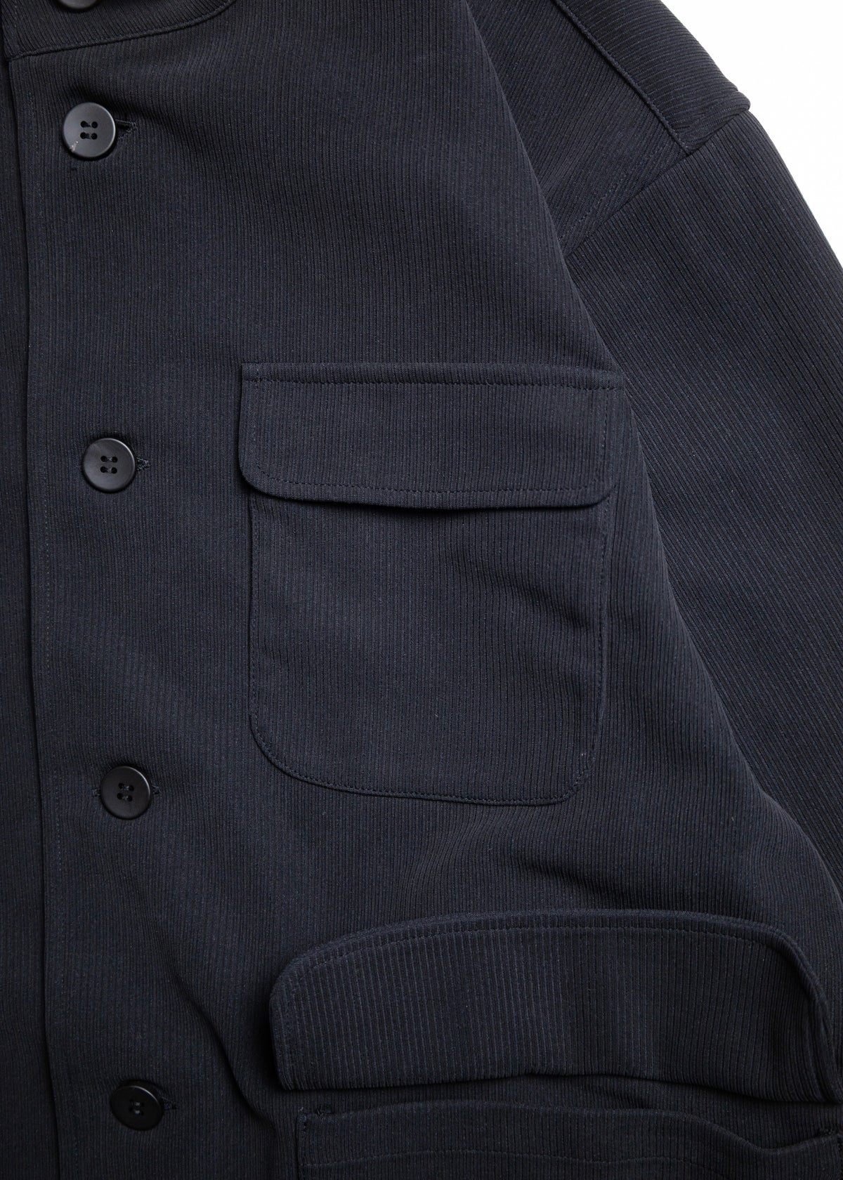 [KANEMASA PHIL.] 22G Cupro Fibril Rib Collarless Coveralls