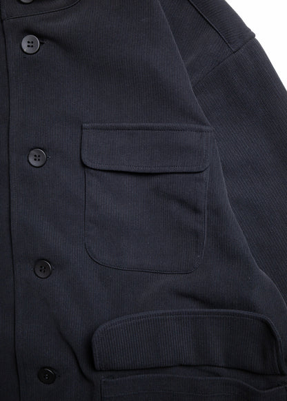 [KANEMASA PHIL.] 22G Cupro Fibril Rib Collarless Coveralls