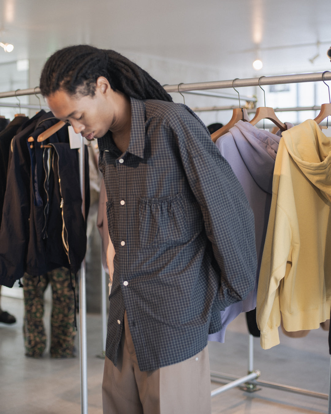 [refomed] WRIST PATCH WIDE SHIRT "CHECK"
