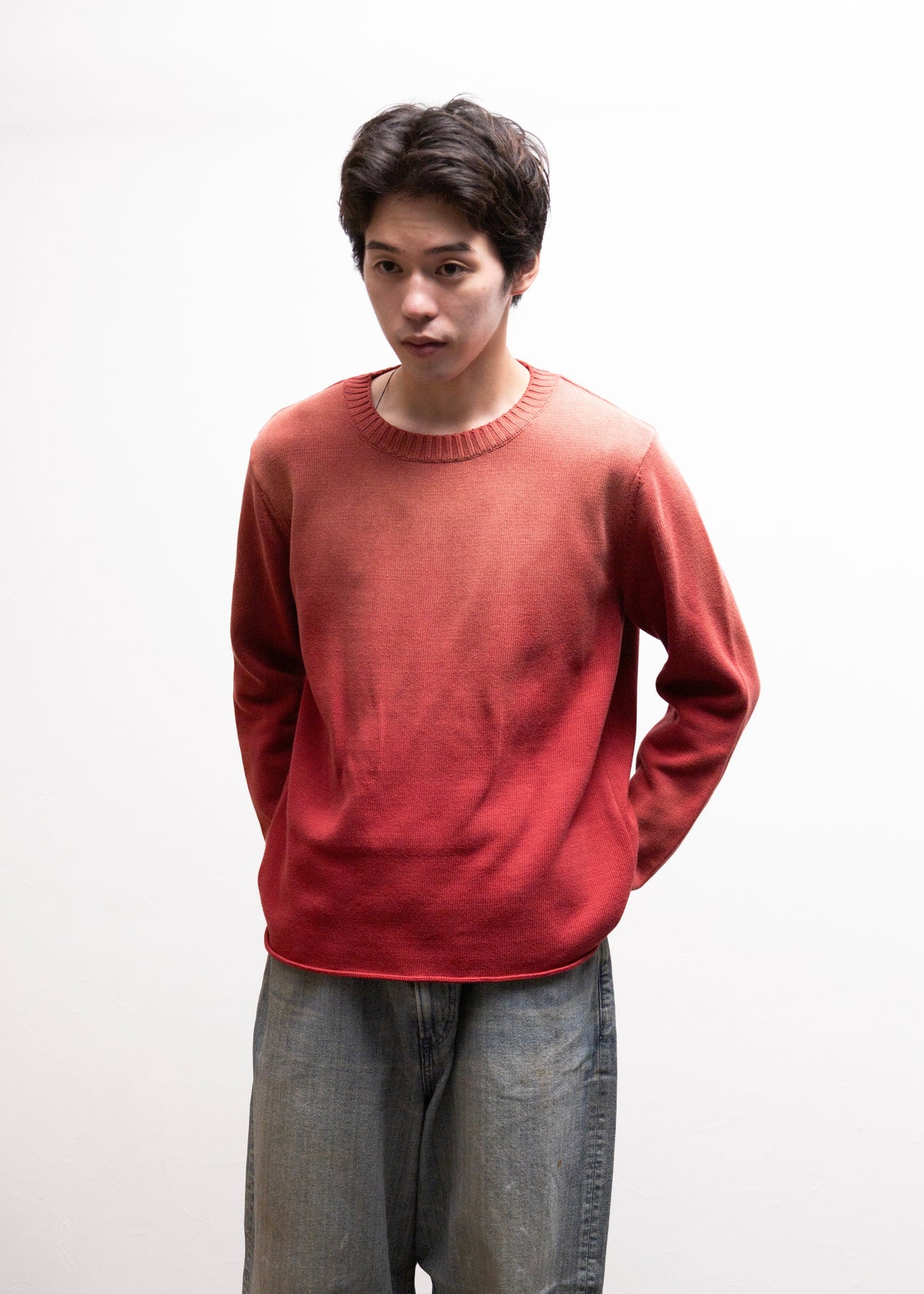 [KHOKI] Vintage-effect Cotton Knit Pullover