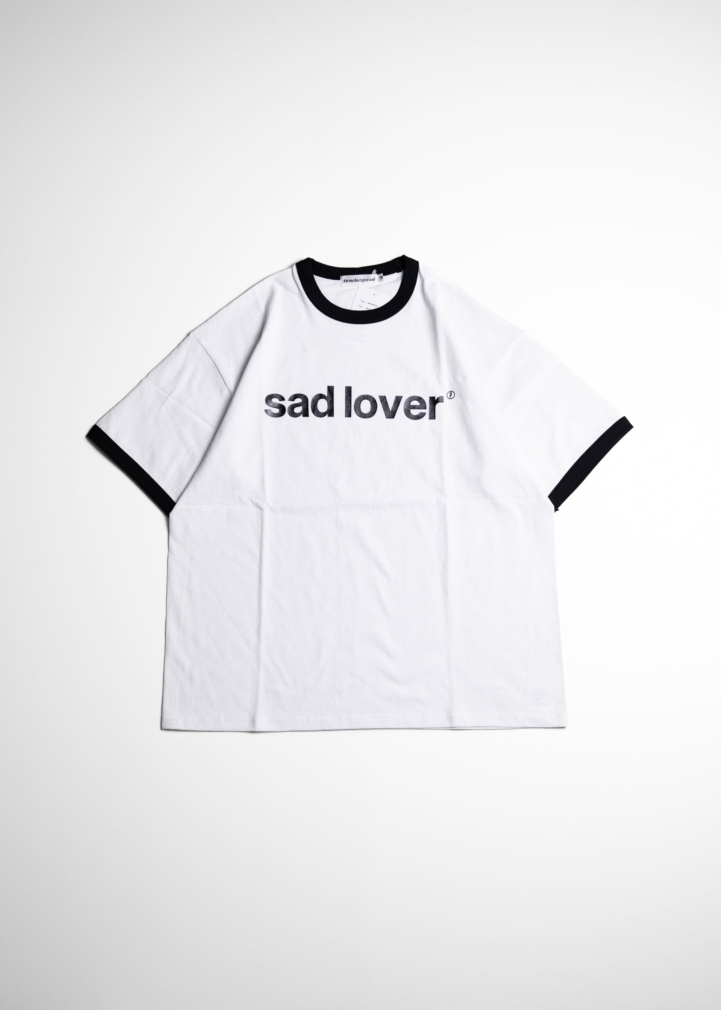 CABARET POVAL Sad Lover Ringer Tシャツ リンガー ネイビー 正面