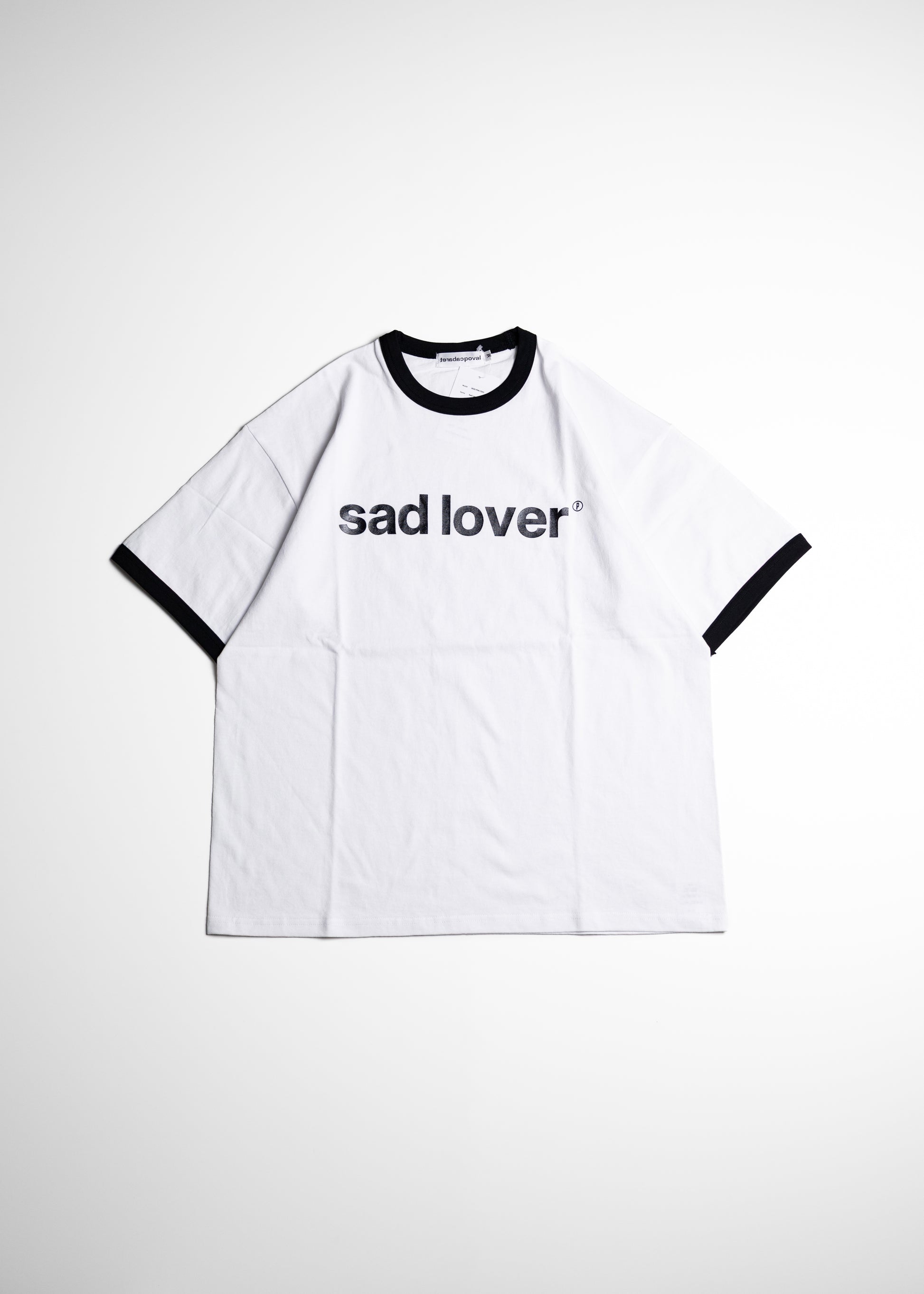 CABARET POVAL Sad Lover Ringer Tシャツ リンガー ネイビー 正面
