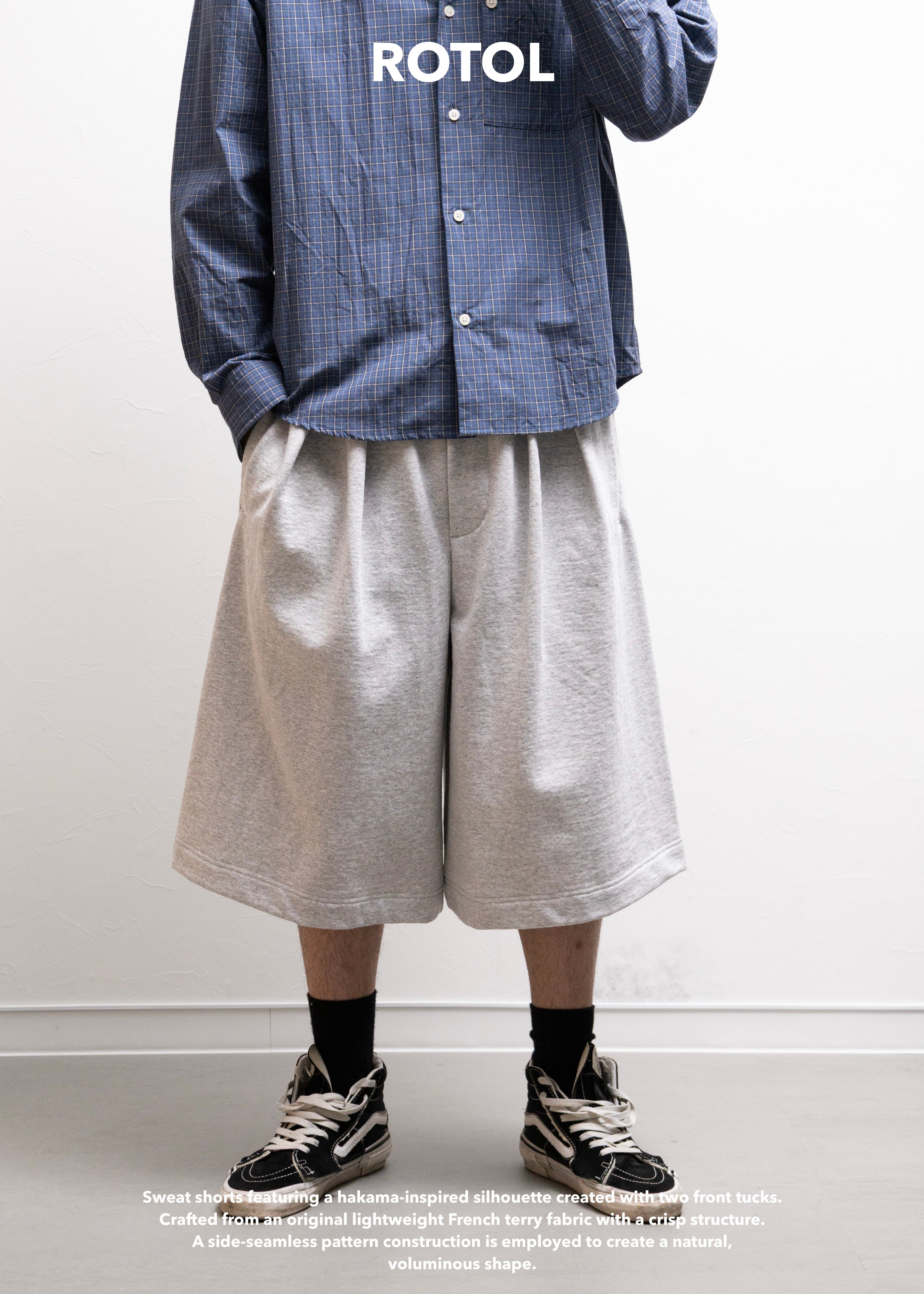 ROTOL（ロトル）Double Tuck Hakama Sweat Shorts – process