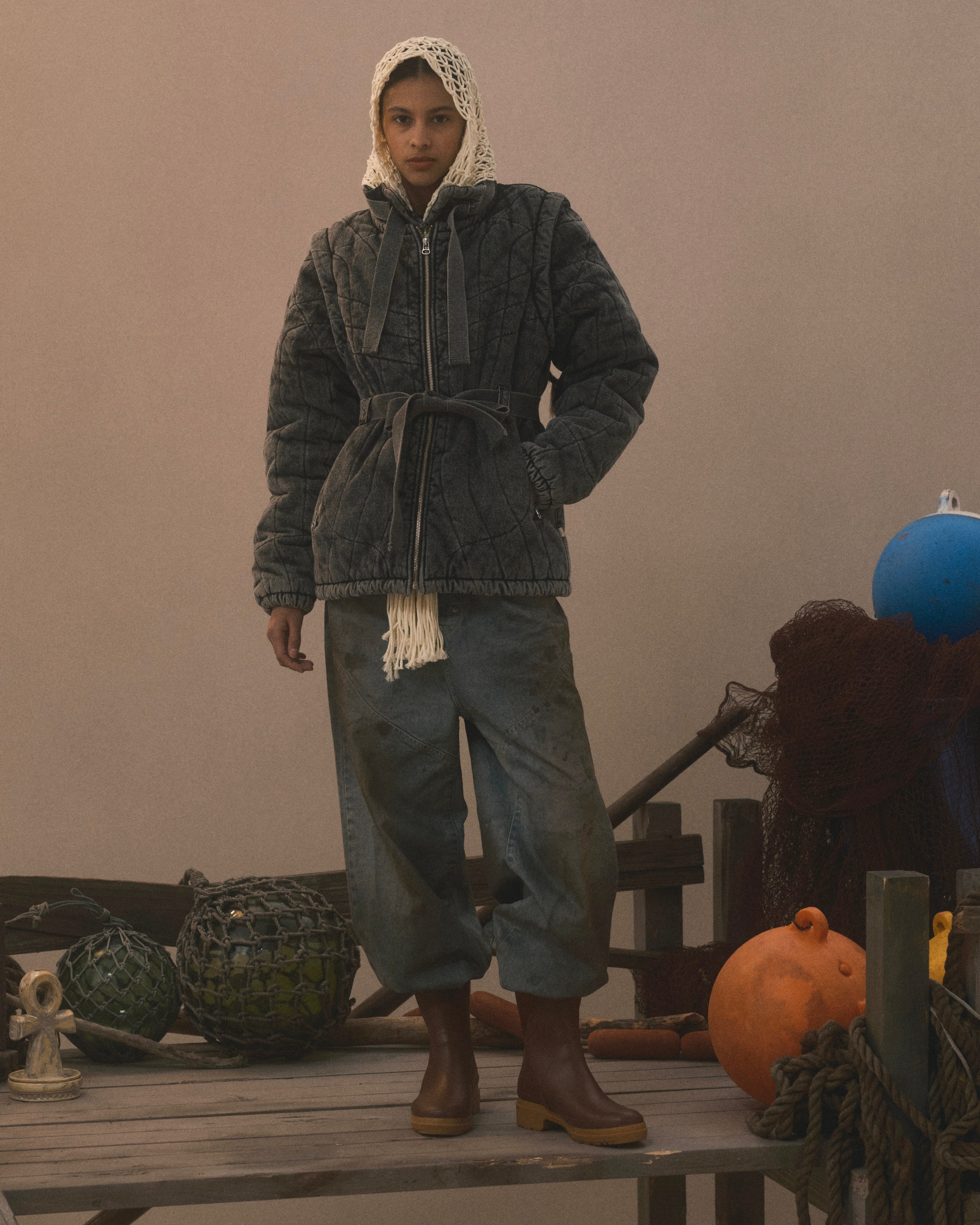 FAF（Fake As Flowers）NEWCOMMUNE DIRT BAGGY DENIM – process