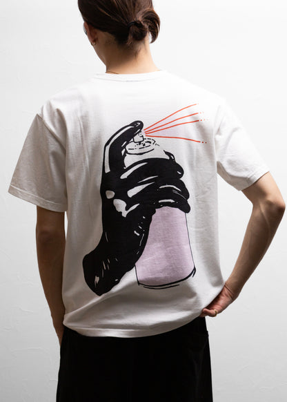 BIAS DOGS UBIK Tシャツ ホワイト 背面 着用モデル 180cm SIZE L