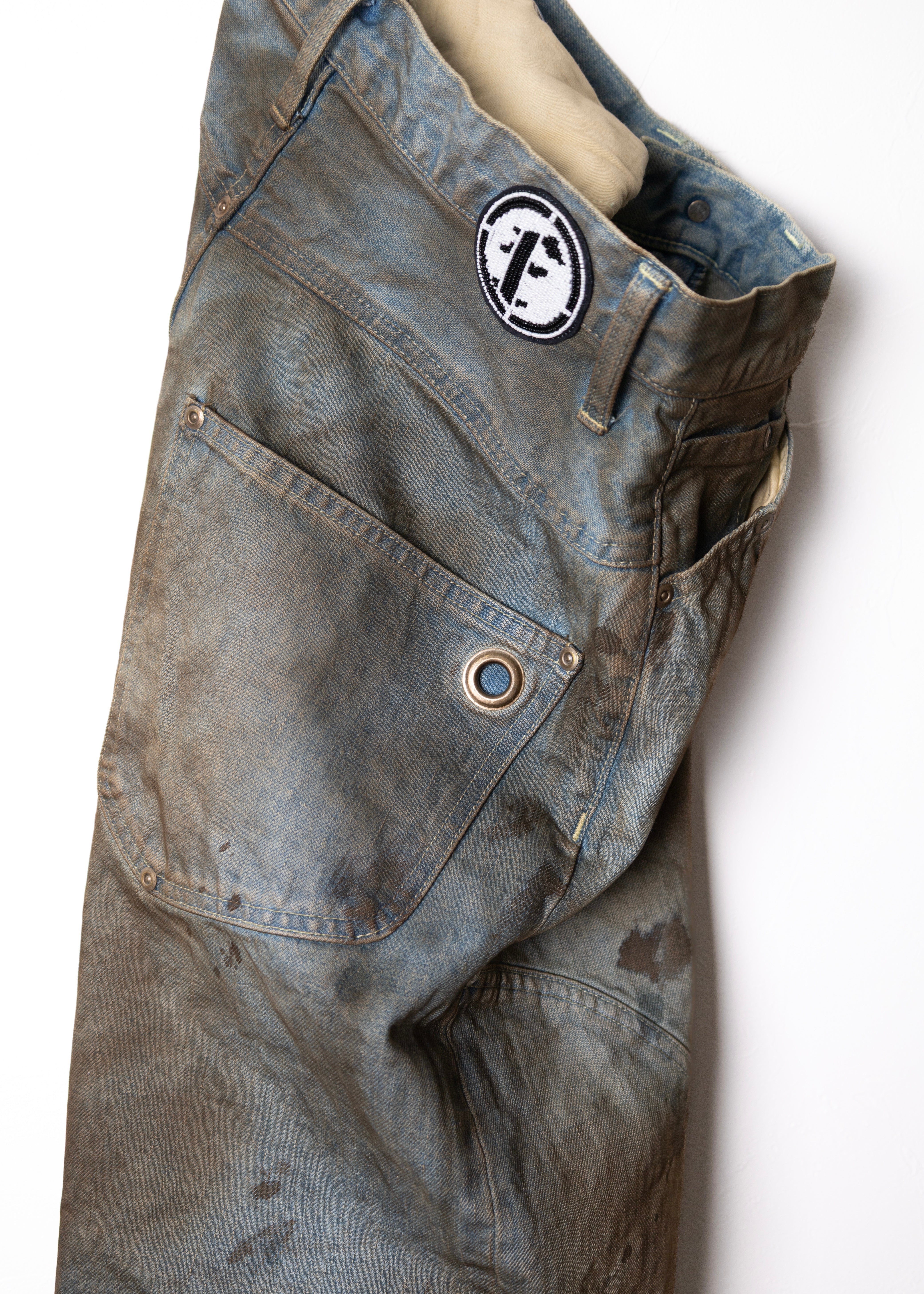 FAF（Fake As Flowers）NEWCOMMUNE DIRT BAGGY DENIM – process