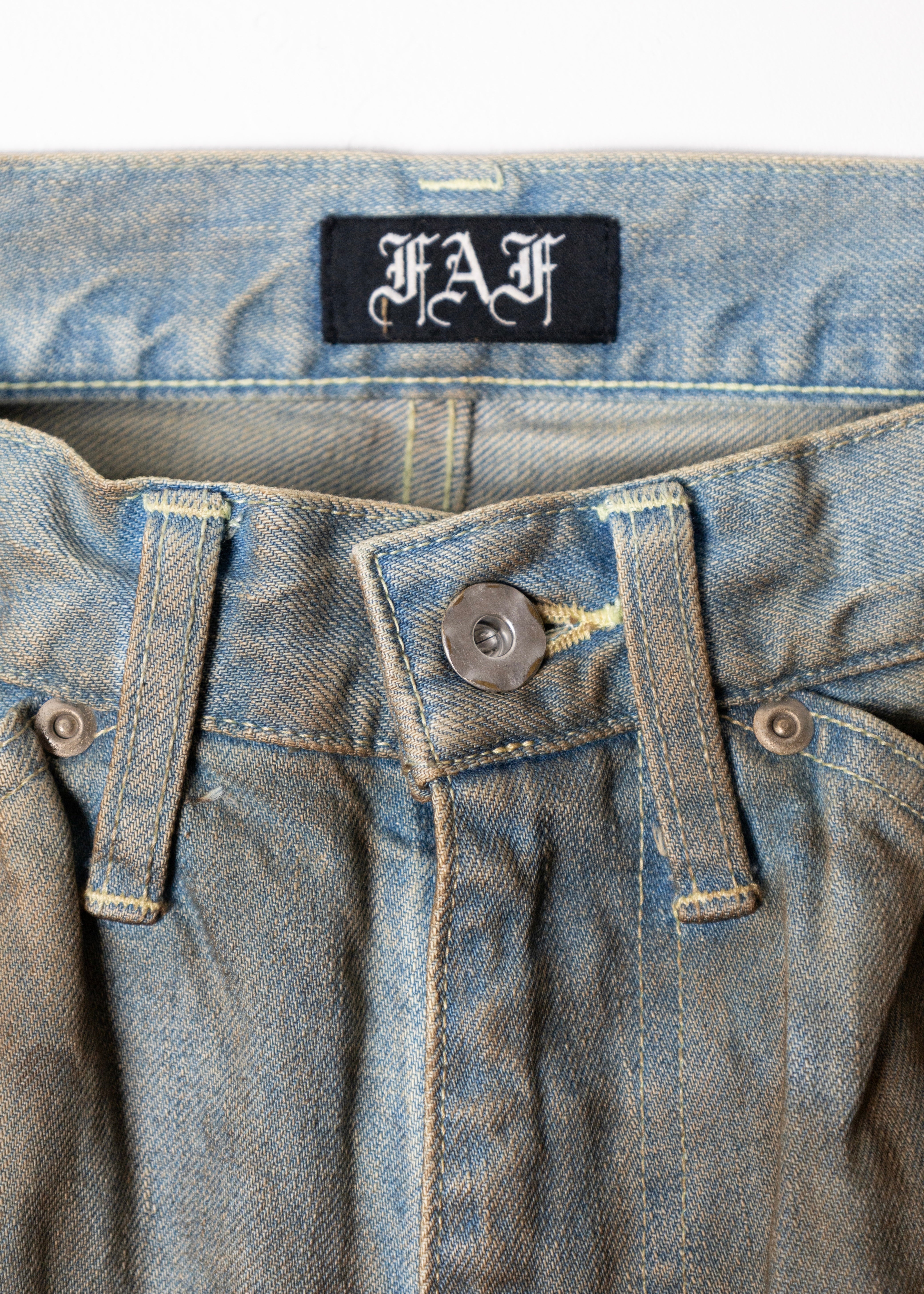 FAF（Fake As Flowers）NEWCOMMUNE DIRT BAGGY DENIM – process