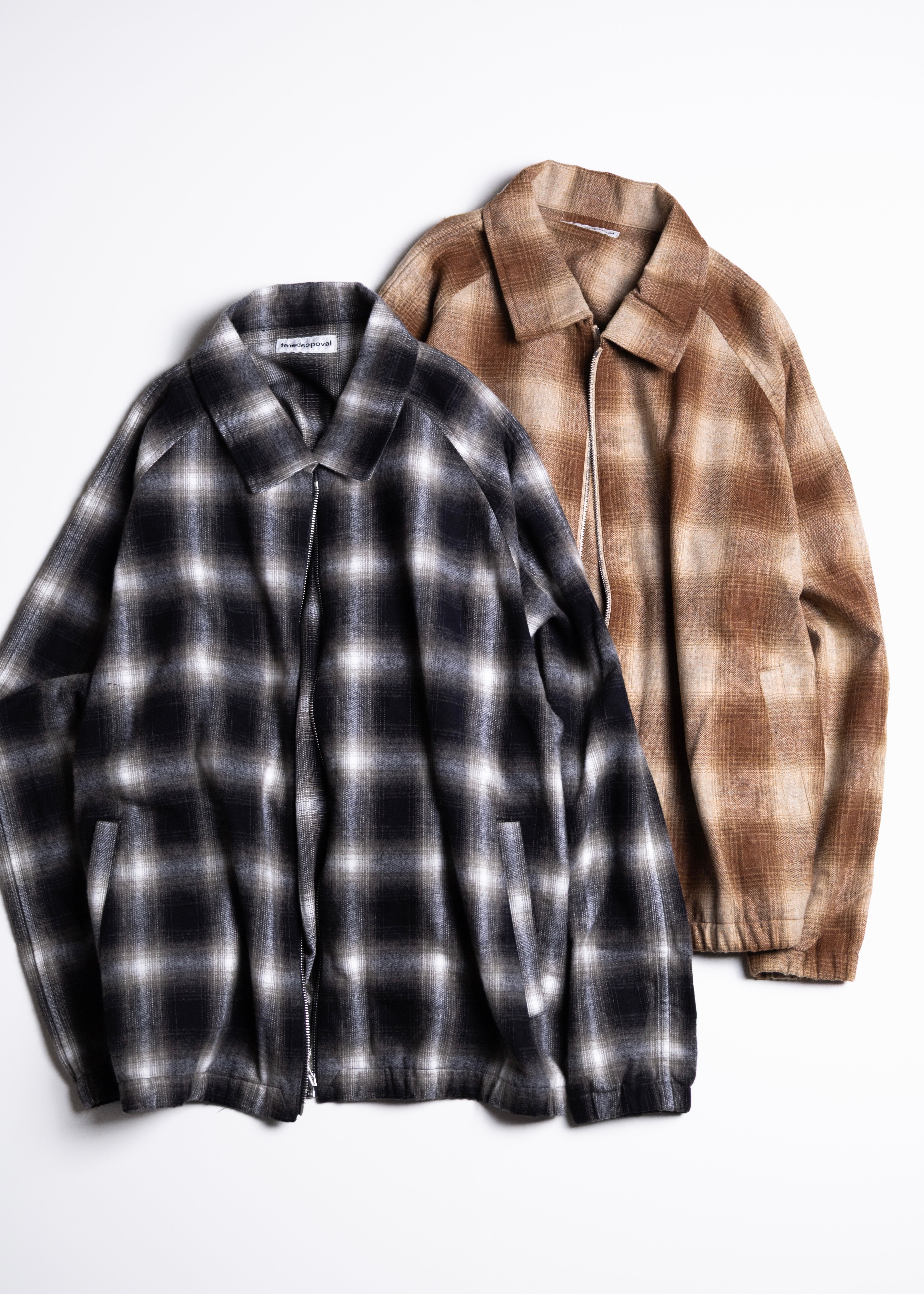 CABARET POVAL（キャバレーポバール）Wool Ombre Check Drizzler Shirt