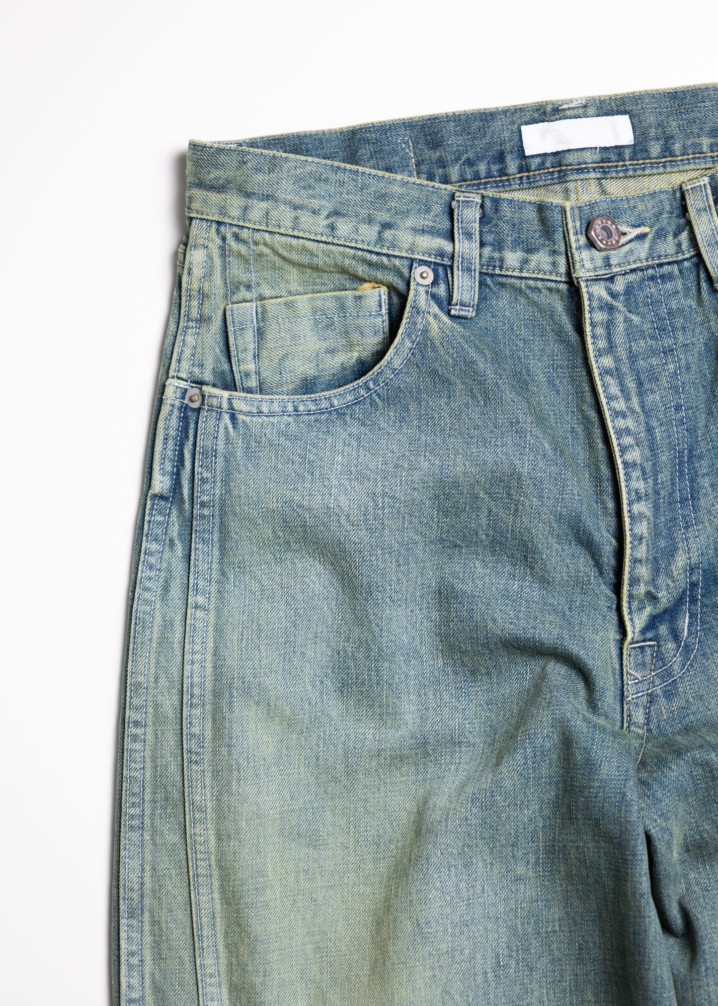 [ROTOL] TRIPLE SEAMS 6P DENIM WIDE DAMAGE