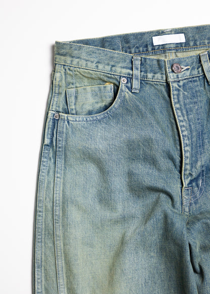 [ROTOL] TRIPLE SEAMS 6P DENIM WIDE DAMAGE