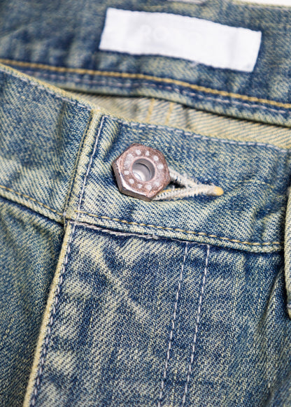 [ROTOL] TRIPLE SEAMS 6P DENIM WIDE DAMAGE