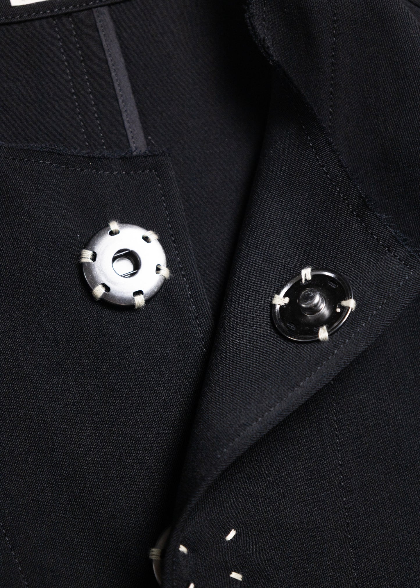 [KHOKI] No-collar Wool Gabardine Jacket