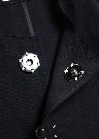 [KHOKI] No-collar Wool Gabardine Jacket