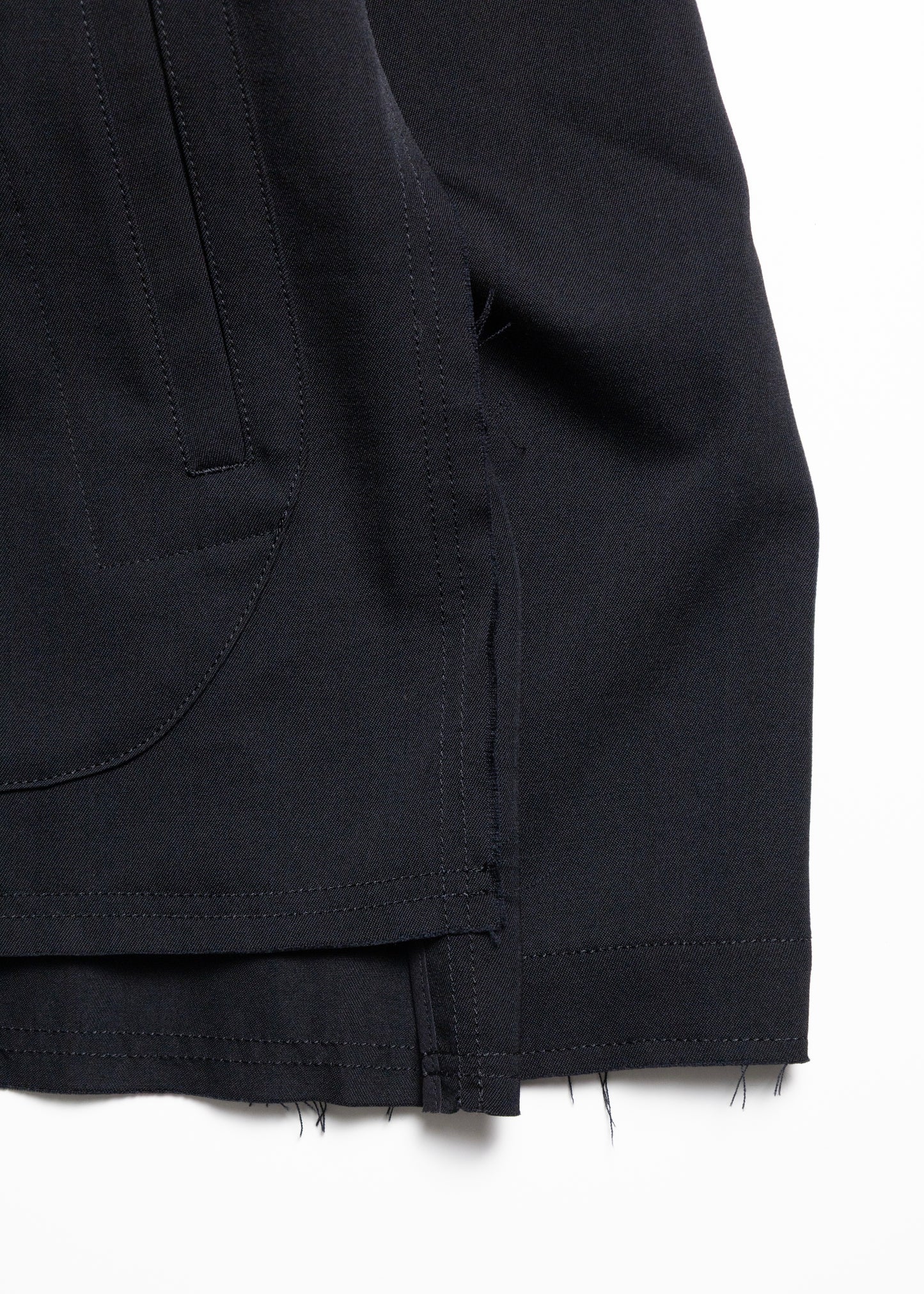 [KHOKI] No-collar Wool Gabardine Jacket