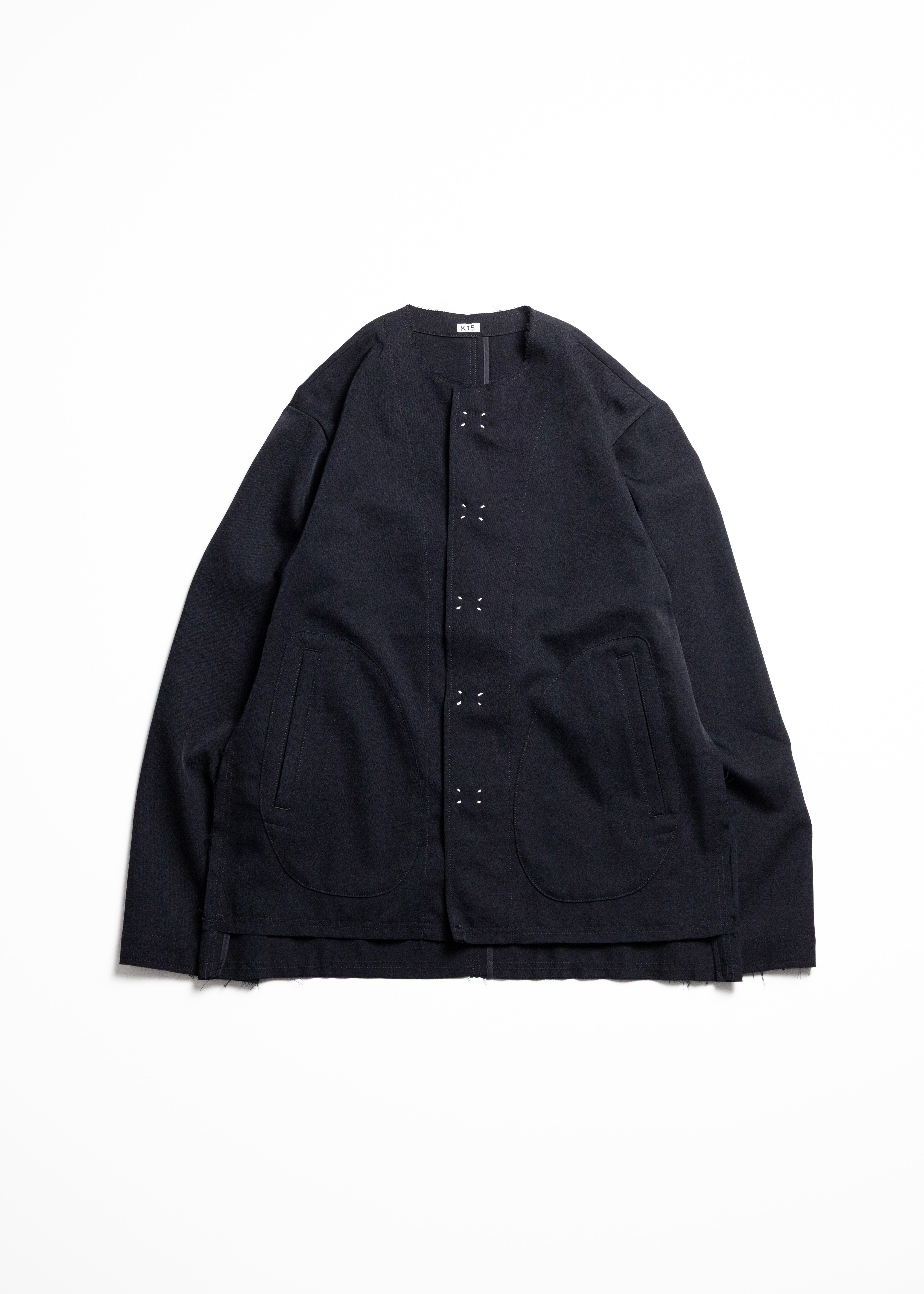 KHOKI （コッキ）No-collar Wool Gabardine Jacket – process