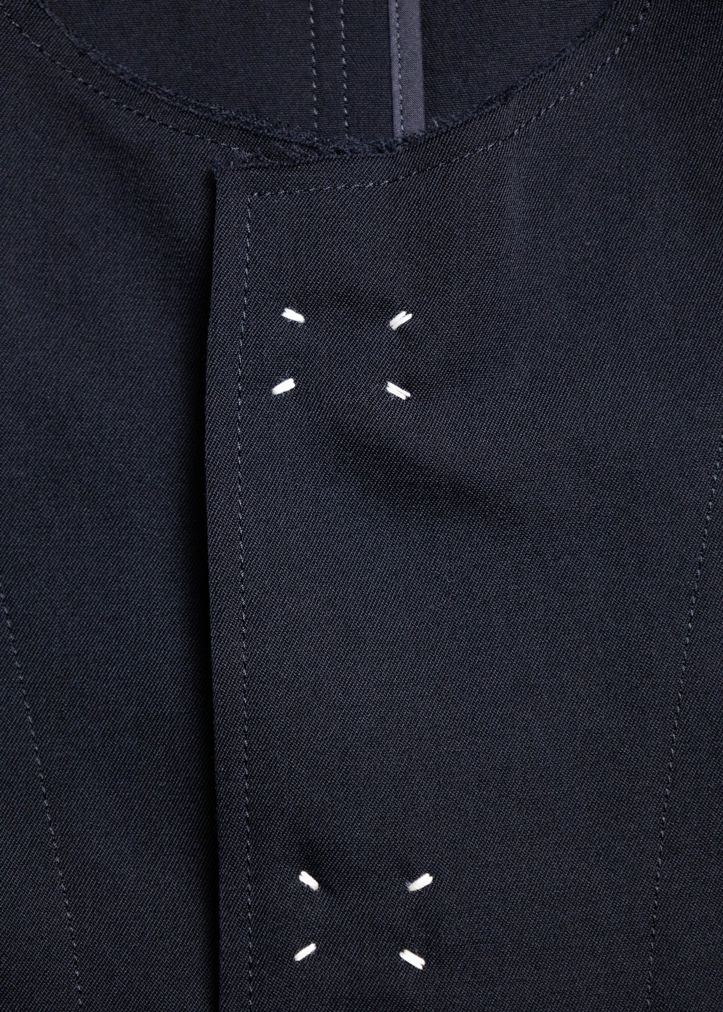 [KHOKI] No-collar Wool Gabardine Jacket