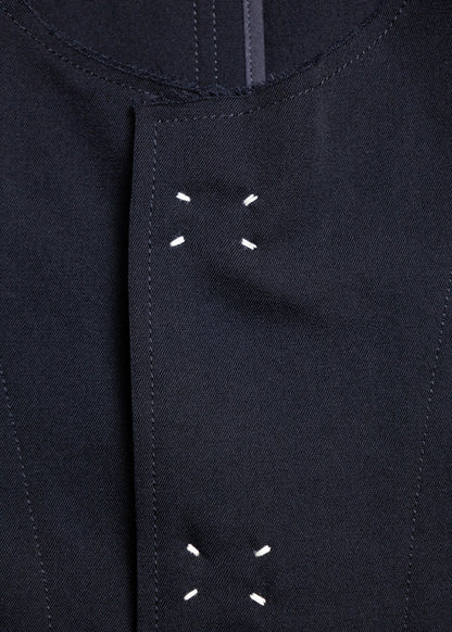 [KHOKI] No-collar Wool Gabardine Jacket