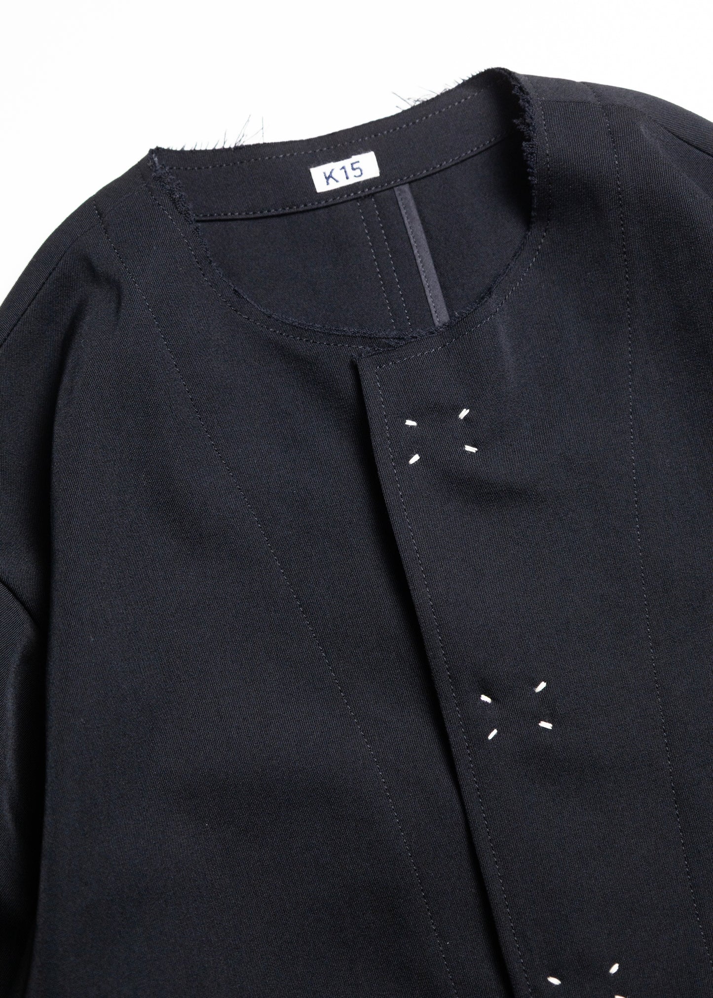 [KHOKI] No-collar Wool Gabardine Jacket