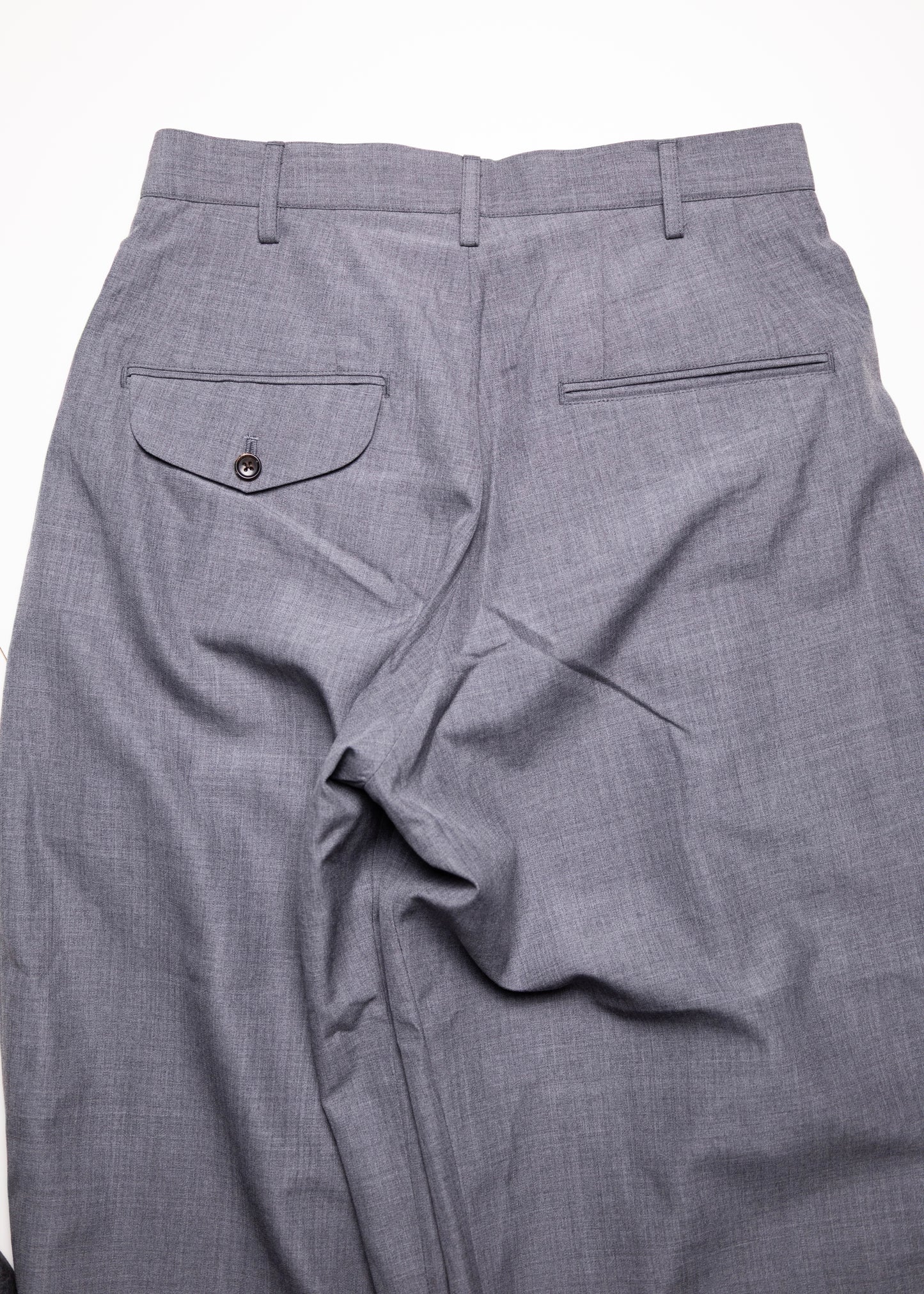 [KHOKI] Gather-detail Wool Gabardine Pants