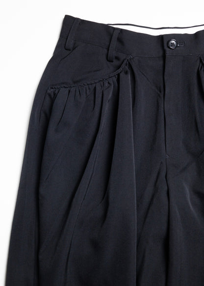 [KHOKI] Gather-detail Wool Gabardine Pants