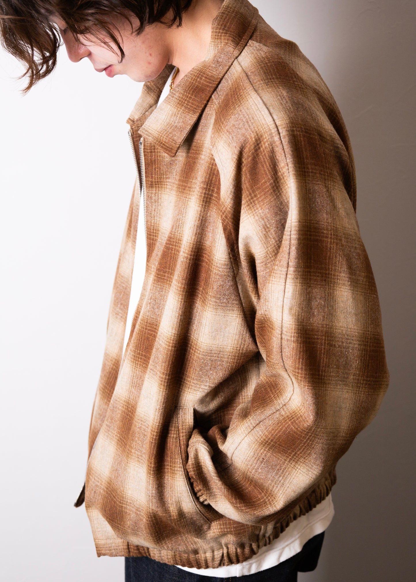 [CABARET POVAL] Wool Ombre Check Drizzler Shirt